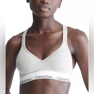 NEW Calvin Klein Modern Cotton Lined Padded Bralette Bra Grey - Size MEDIUM
